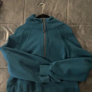 Lulu Teal Half-Zip Pullover Hoodie